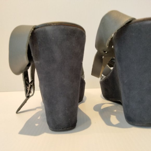 Almost NWOT Kork Ease Ava 2.0 Wedge Sandal Navy Blue 10 40 - Picture 4 of 8